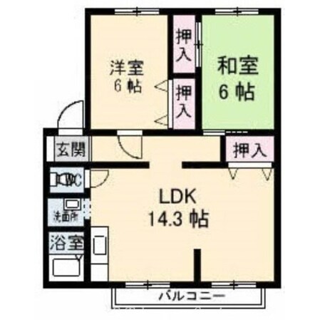 サンビレッジ高松　Ｇ棟の物件間取画像